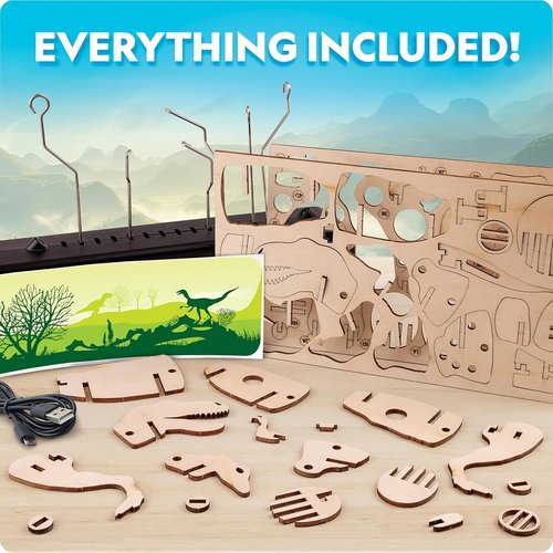National Geographic Motorized Dinosaur 3D Puzzle - 50-Piece T. Rex Model Kit with Light-Up Base & 8 Settings