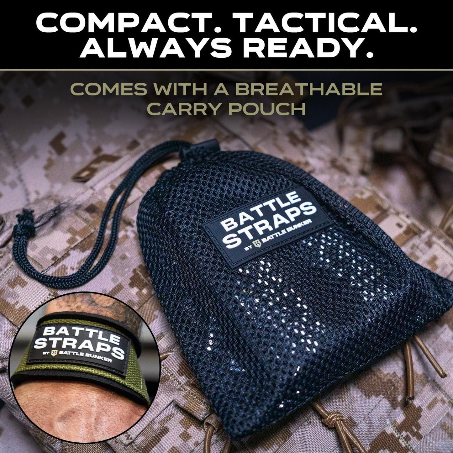 Battle Bunker Weightlifting Straps- Premium Padded Lifting Strap for Superior Grip & Comfort- Gym Straps for Deadlifts, Rows & Pull-Ups- Boost Strength & Reduce Grip Fatigue for Bodybuilding