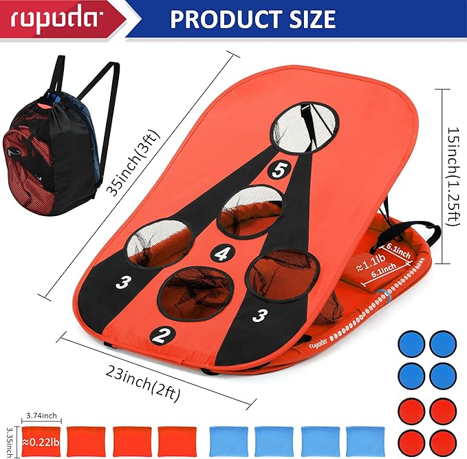 ropoda Pool Cornhole Board Set, 3ft x 2ft Corn Hole Games for Adults, Cornhole Set Floating, Pool Games for Adults, Water and Land Dual-Purpose, Easy Setup, Beach Toys for Family, Beach/Lawn Toys