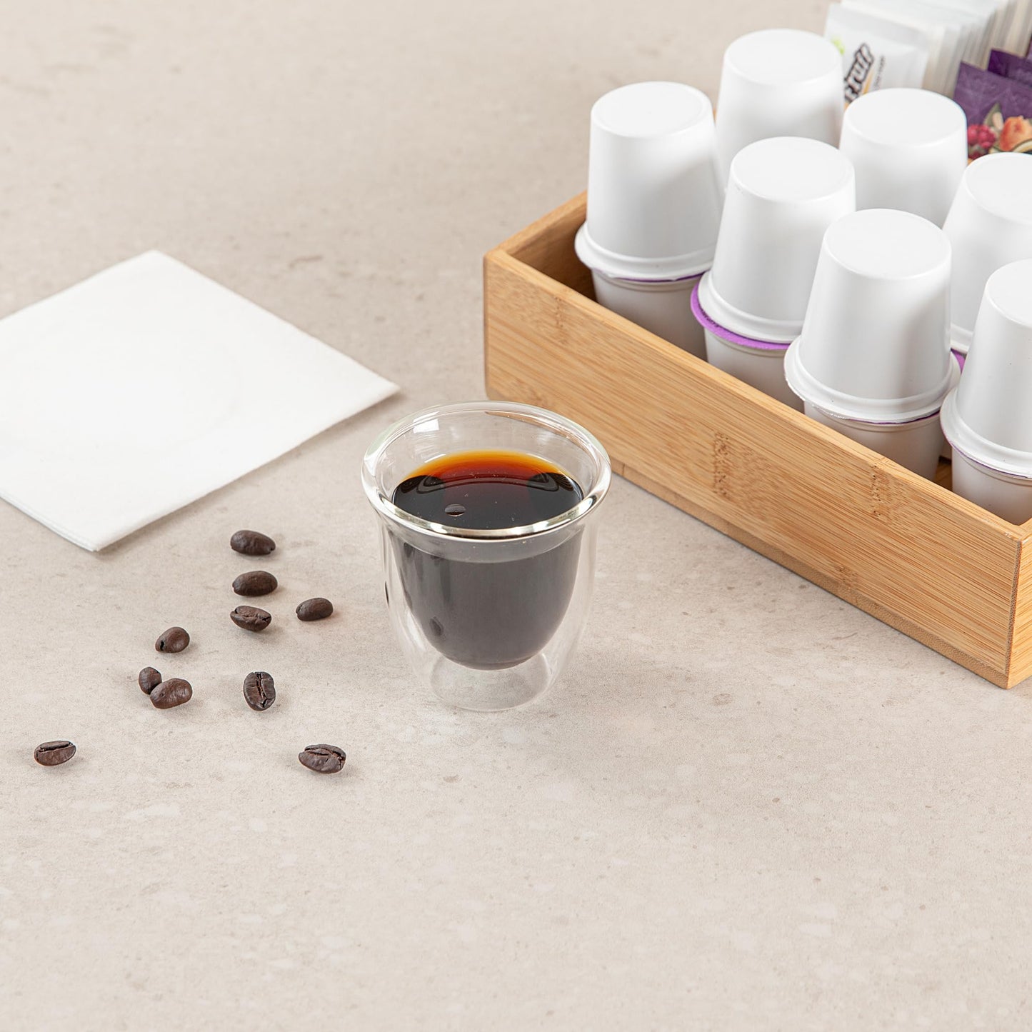 Restaurantware Coffee Cup 12 Pack of 2.72 oz Insulated Double-Wall Glass Borosilicate Coffee Cup Espresso Shot Dishwasher Safe For Hot Drinks