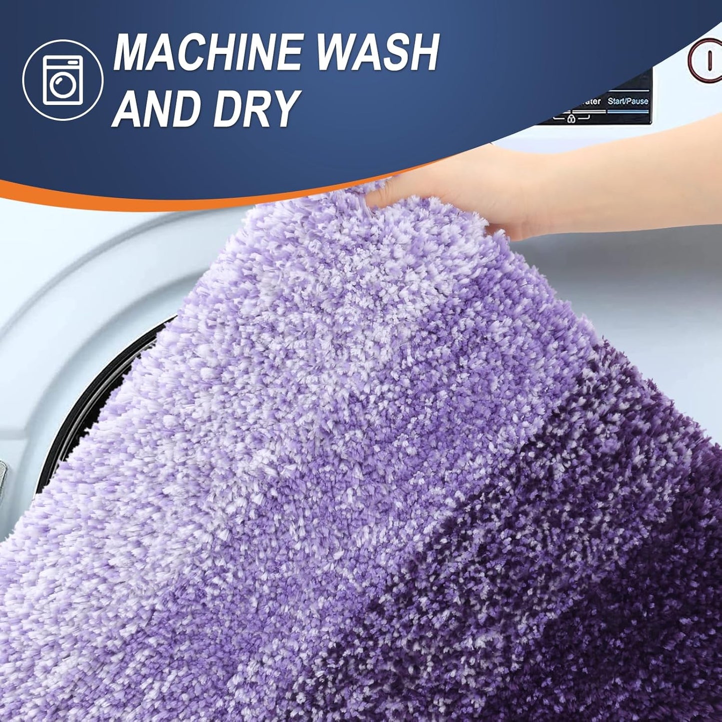 OLANLY Bathroom Runner Rug - Extra Soft Microfiber Mat with Rubber Backing | 70x24 Violet, Quick Dry & Washable