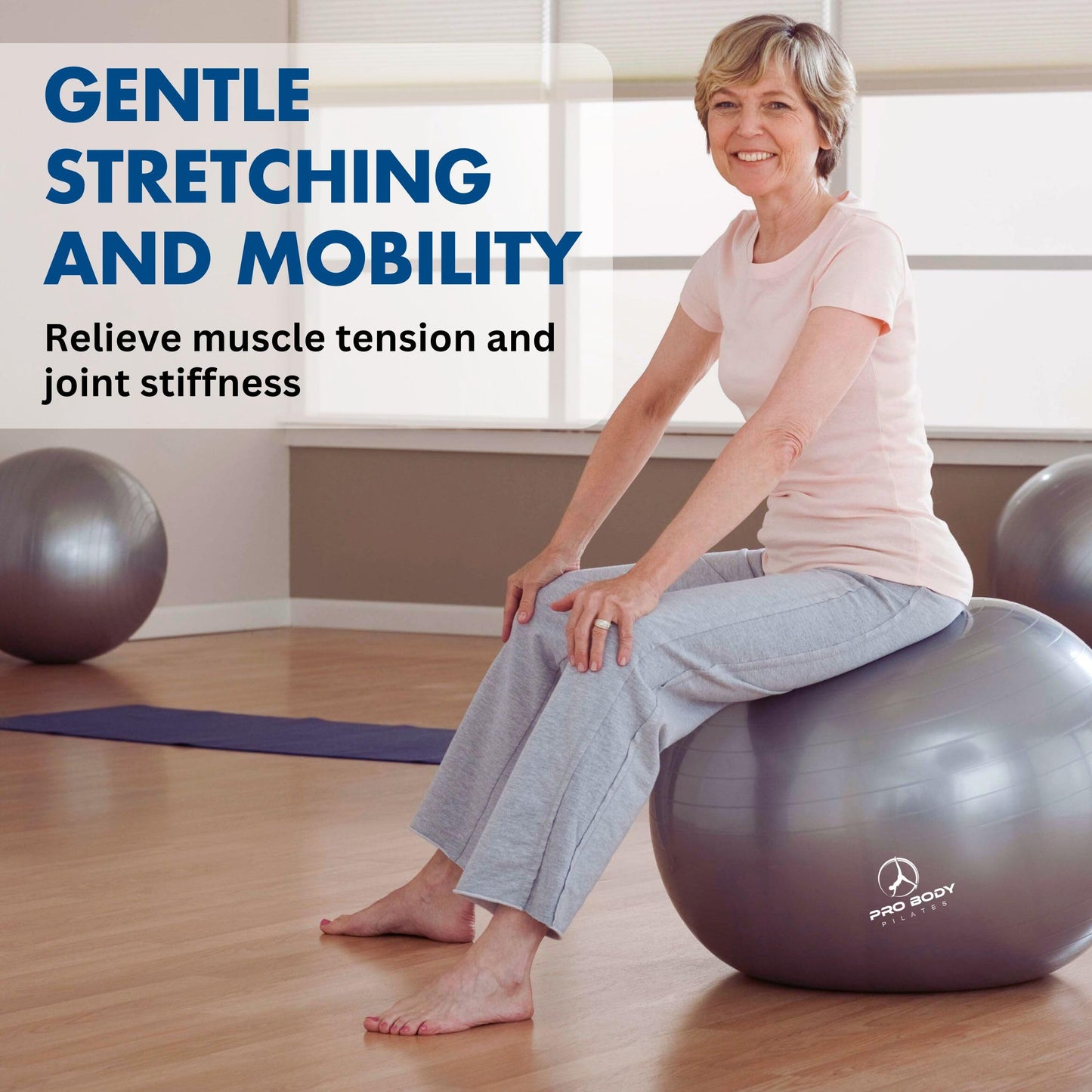 ProBody Pilates Yoga Ball - Fresh Colors Exercise Ball for Stability, Pregnancy, Workout, Physical Therapy & Birthing, Balance Ball Chair (Lime, 65 cm)