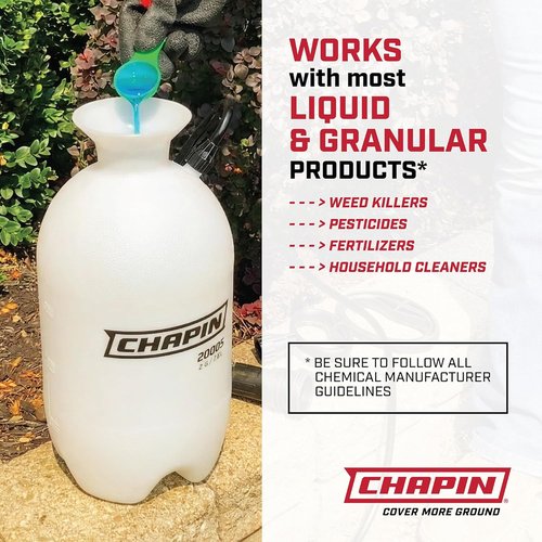 Chapin 20004 Pump Sprayer - 1-Gallon Translucent Tank with Easy Fill Funnel & Adjustable Nozzle | Ideal for Fertilizers, Pesticides & Weeds