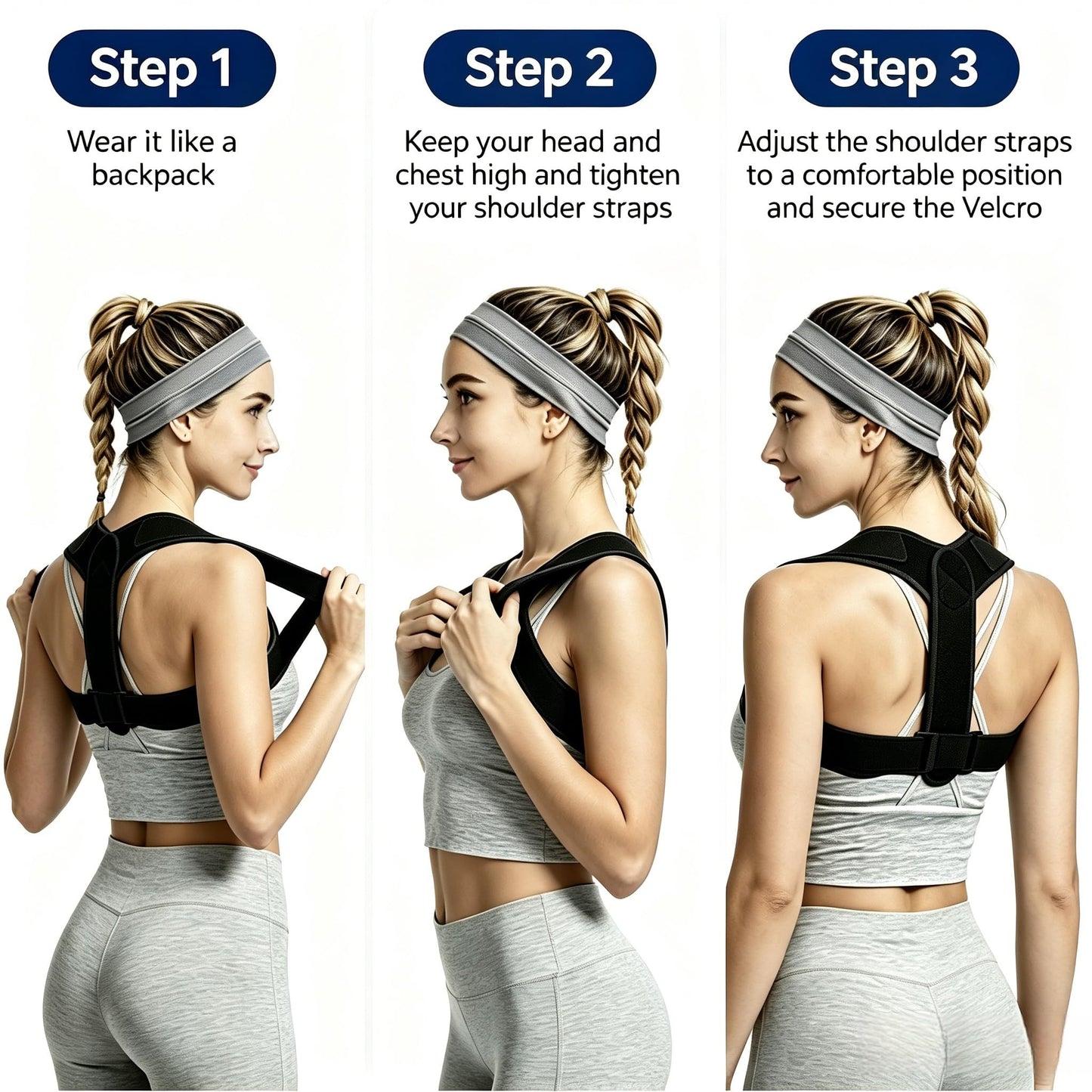 sundpik Posture Corrector for Women and Men, Adjustable Upper Back Brace, Breathable Back Support Straightener, Providing Pain Relief from Lumbar, Neck, Shoulder, and Clavicle. (1)