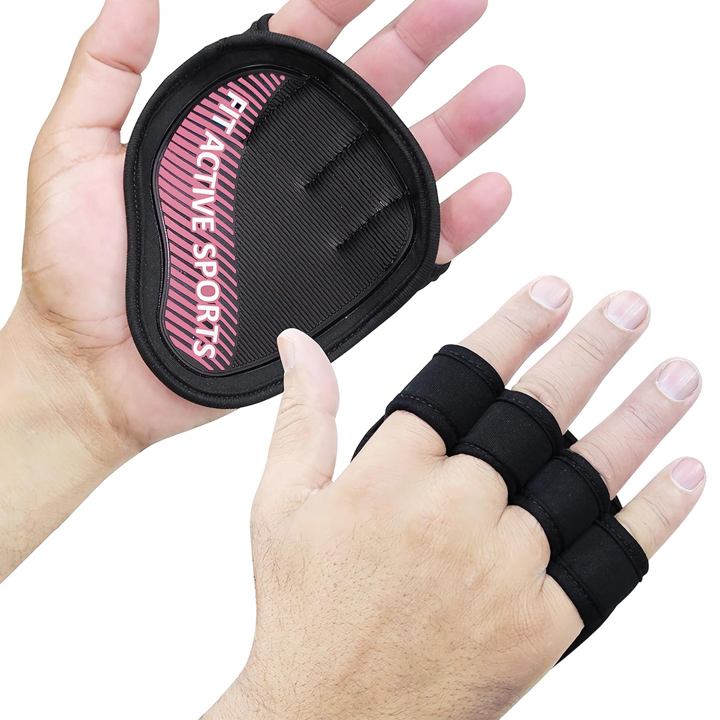 Fit Active Sports Weight Lifting Gloves for Men & Women - Durable Gym Workout Gloves with Grip Pads, Rubber Padding to Prevent Calluses | Pink, Small/Medium