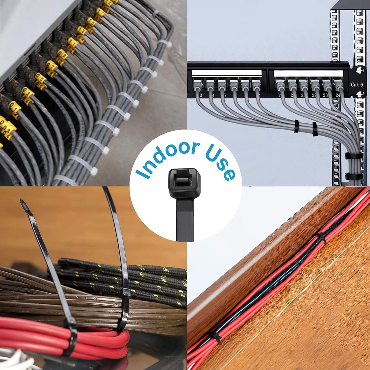 TANTTI 4 inch (200 Pack), 18 lb Zip Ties Small Zip Ties with Tensile Strength, Black, by Supply