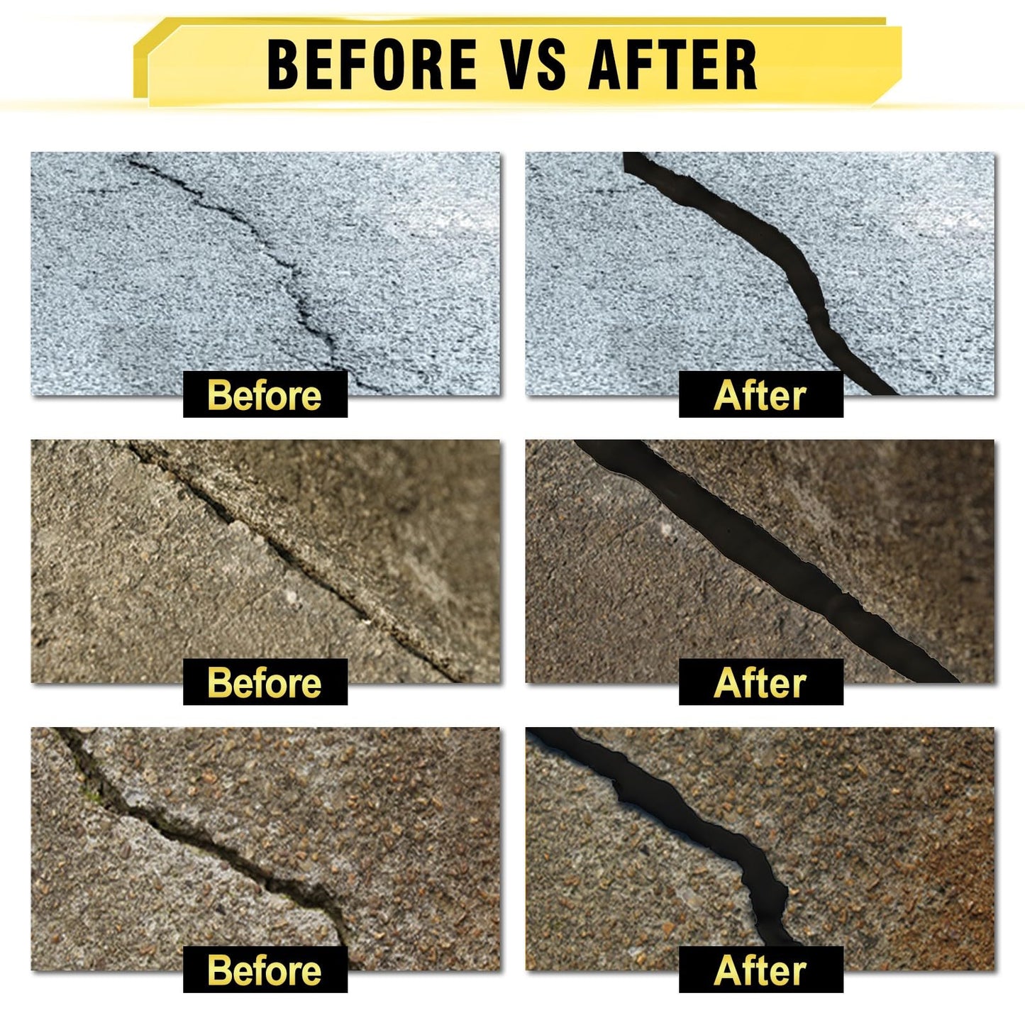 Asphalt Crack Filler, 17.6 Floz High Elasticity Asphalt Driveway Crack Filler, Self Leveling Blacktop Sealant for Filling in Cracks on Driveway and Road, Blacktop Concrete Joint Filler