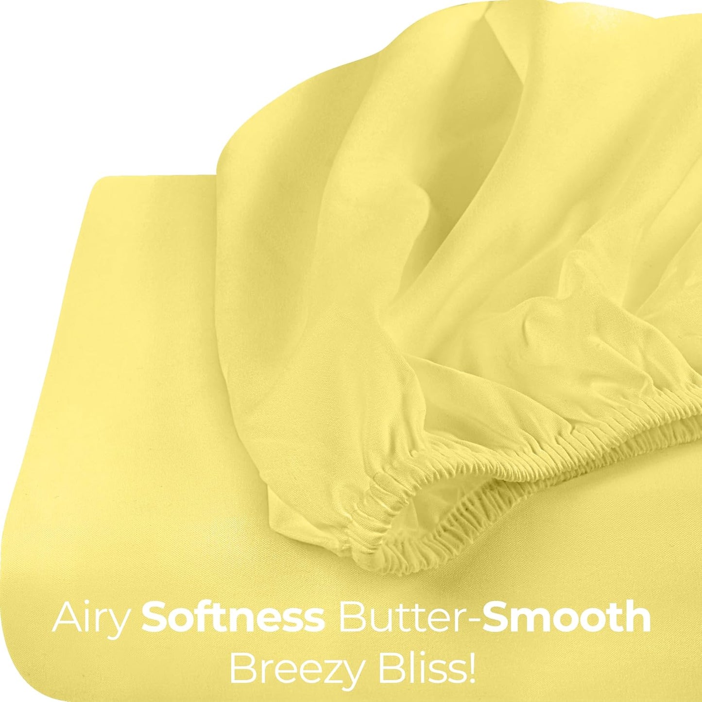 Utopia Bedding Queen Fitted Sheet - Soft Microfiber - Deep Pocket - Fade Resistant - Yellow