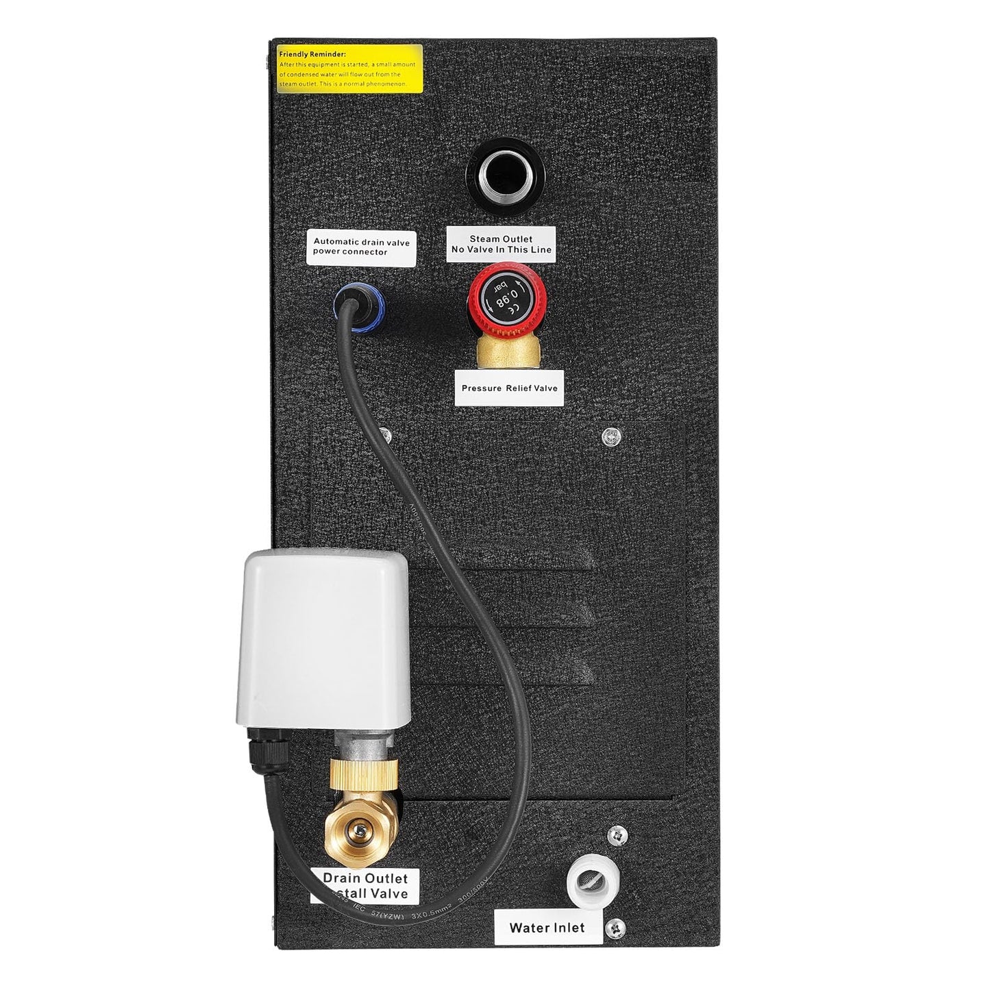 VEVOR Steam Generator, 7.5 kW Steam Shower System with Controller for Home Sauna & Spa, Commercial Auto Drain Kit with Overheat, Dry-Run & Overpressure Protection, 10min to 24h Timer, Black
