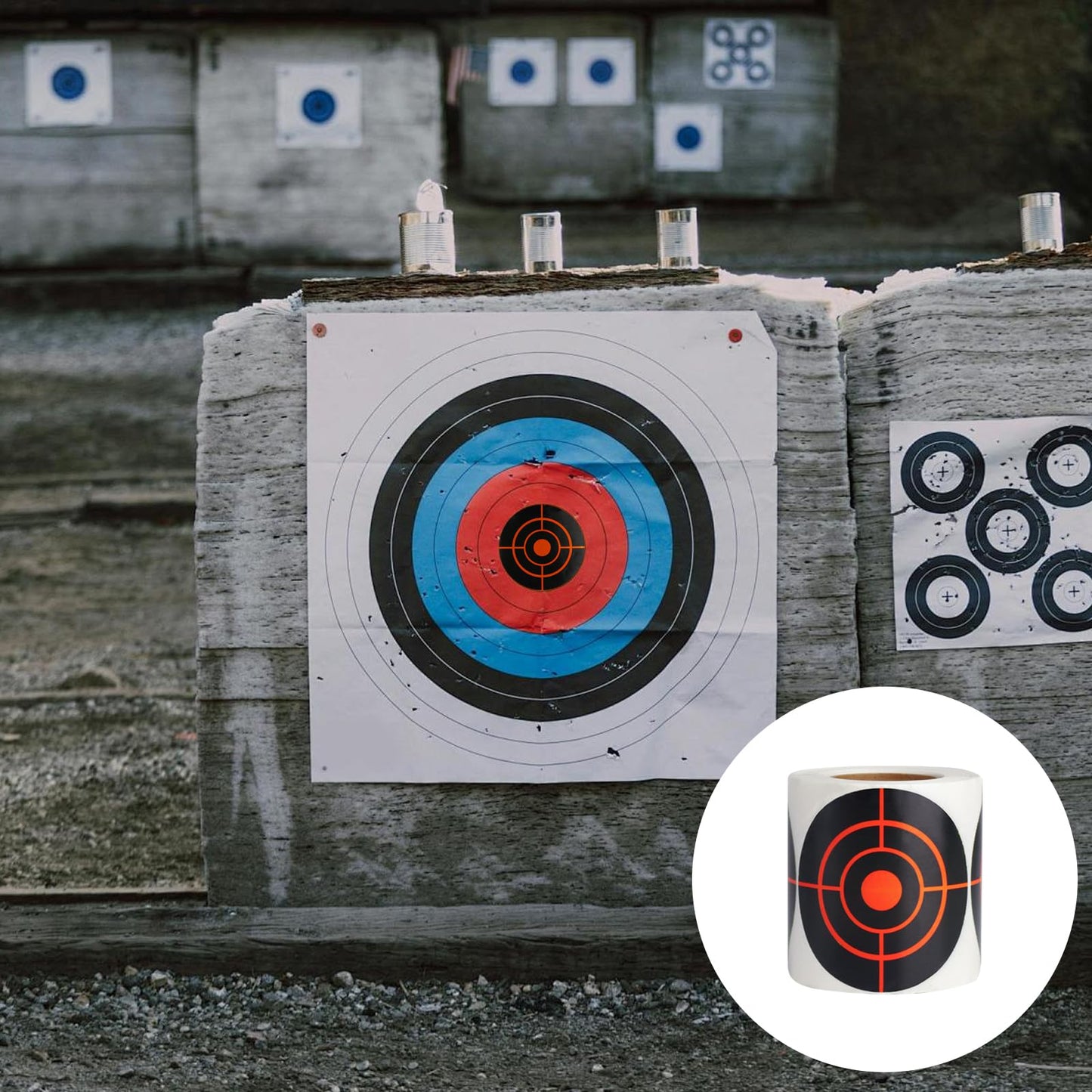 Shooting Splatter Targets Stickers,200 Pcs/Roll 3 Inch Self Adhesive Shooting Targets Paper, Reactive Target Shooting Splatter Stickers for Shooting Range, Archery Bow, Practice Training-Red