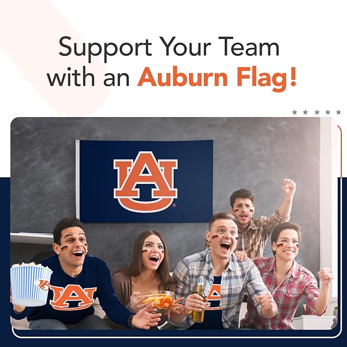 Auburn Tigers College Sports Printed Flag - NCAA Licensed - Nylon - School Banner (Blue) (3' x 5')