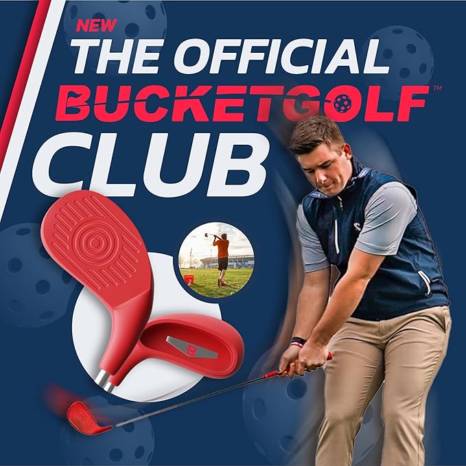 BucketGolf Club - Backyard Outdoor Golf Club with Oversize Club Head to Play BucketGolf, Hit Plastic Or Foam Golf Balls in Grass, Parks, Yards