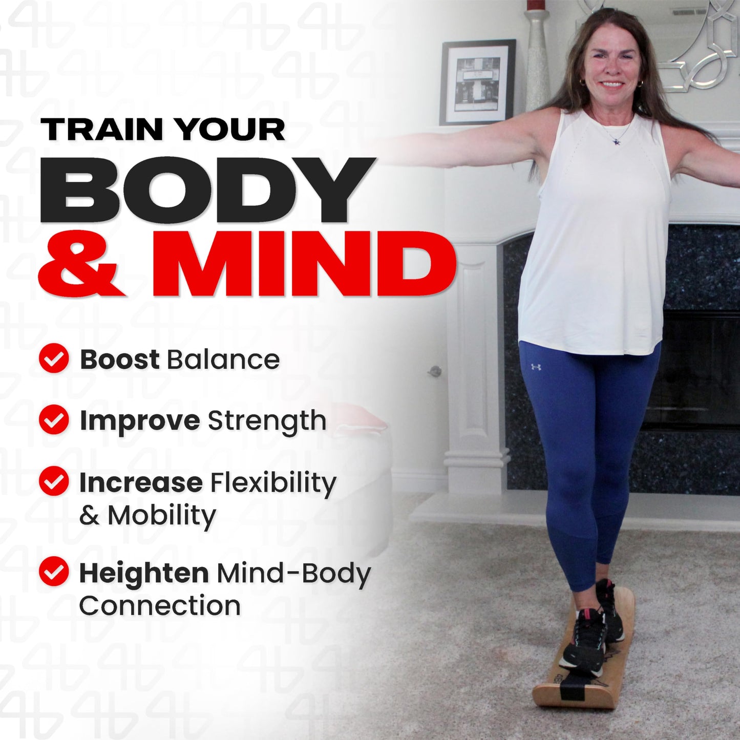 4Balancing Balance Trainer for Adults - Slackboard Standing Desk Balance Board and Home Workout Equipment, Balancing Trainer for Yoga, Strength, Coordination, Concentration - Blue