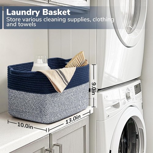 Goodpick Cube Storage Bins - Versatile Woven Baskets for Closet & Office | 13'' x 10'' x 9''