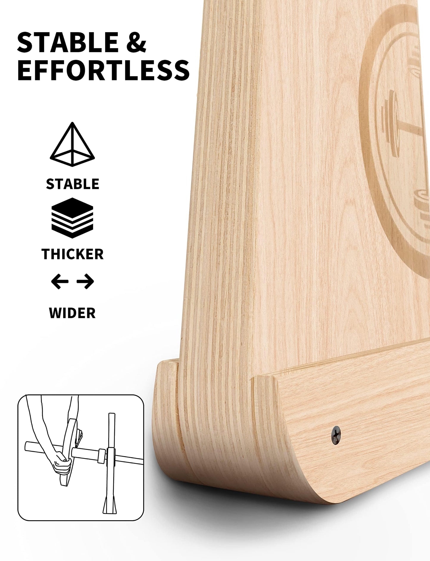 POWER GUIDANCE Wooden Deadlift Jack Barbell Jack Barbell Lift Jack for Weight Training Bar, Barbell Stand with Non-Slip Handle Suitable for Loading/Unloading Barbell Bar