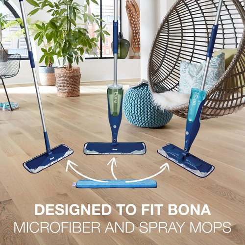 Bona Microfiber Cleaning Pads - 3-Pack for Hardwood & Hard Surface Floors - Dual Zone Cleaning
