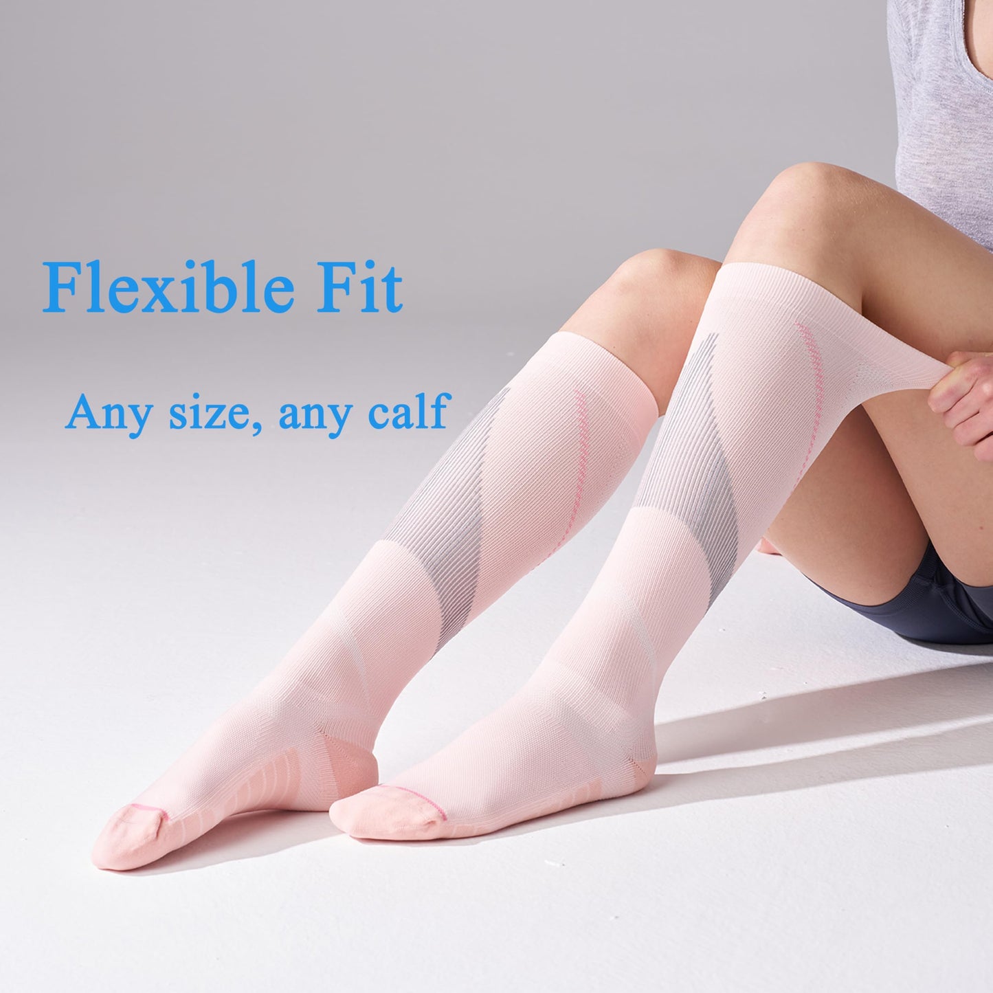 Mosithings 4 Pairs Compression Socks For Women 15-20mmHg Graduated Compression Circulation Support Socks For Flying, Color Mix2,S/M
