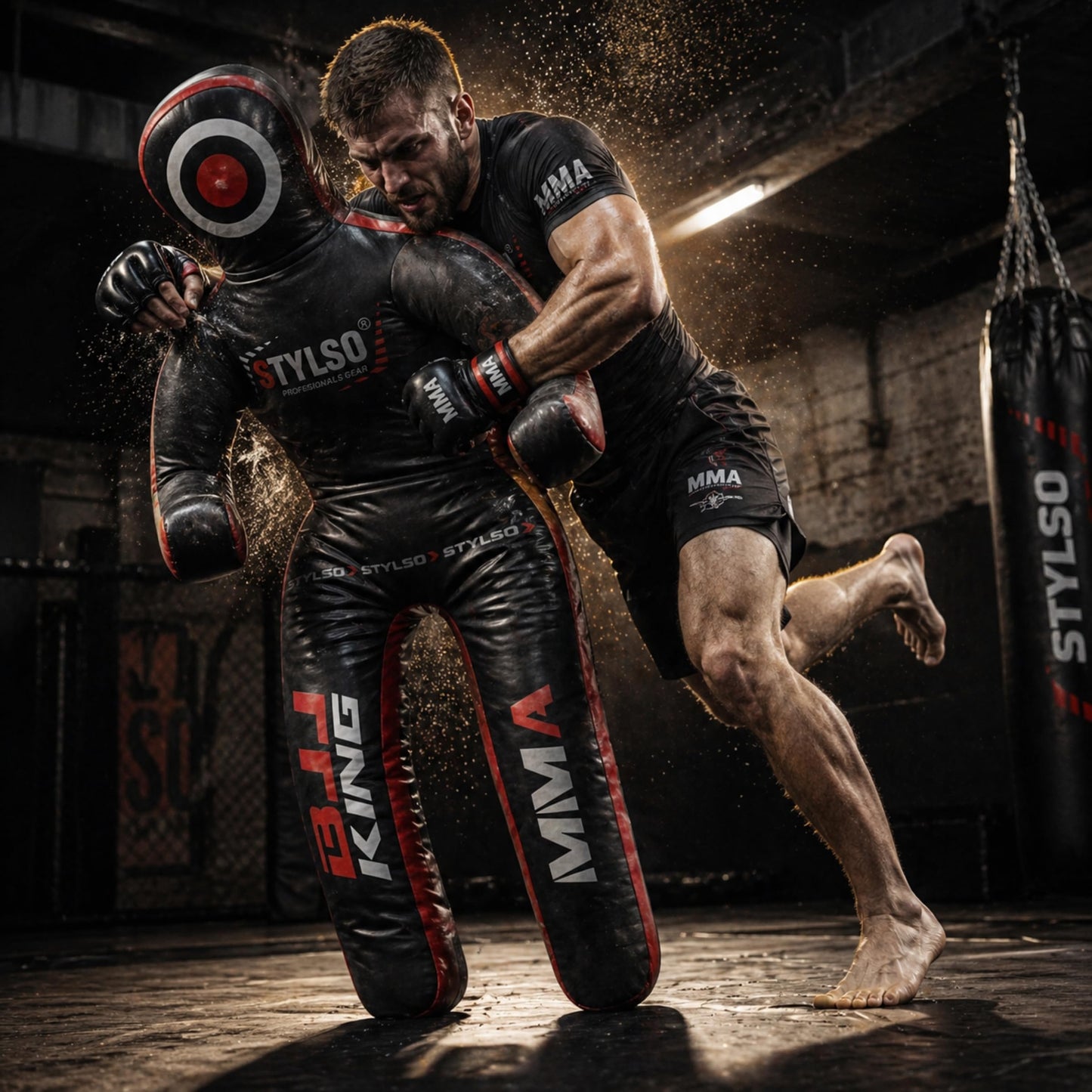 Unfilled Grappling Dummy – Adult Life Size Wrestling & BJJ Training Dummy, MMA Jiu Jitsu Judo Takedown & Throwing Practice, Heavy-Duty Triple-Stitched Canvas Submission Dummy (Black, 5ft / 60")