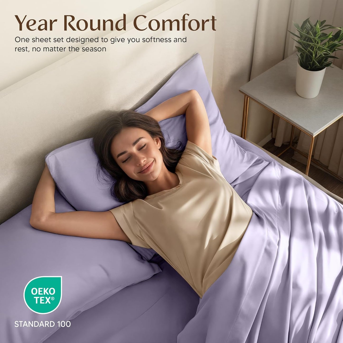 Utopia Bedding Twin XL Sheet Set - Soft & Breathable Microfiber, 3-Piece in Lavender | Oeko-Tex Certified