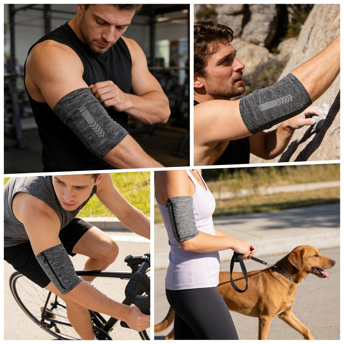 PATIKIL Sports Armband Sleeve, XL Size Universal Running Holder Arm Band with Zipper Pocket Lightweight Cell Phone Armband for All Phones Hiking Biking Jogging Gym, Blue