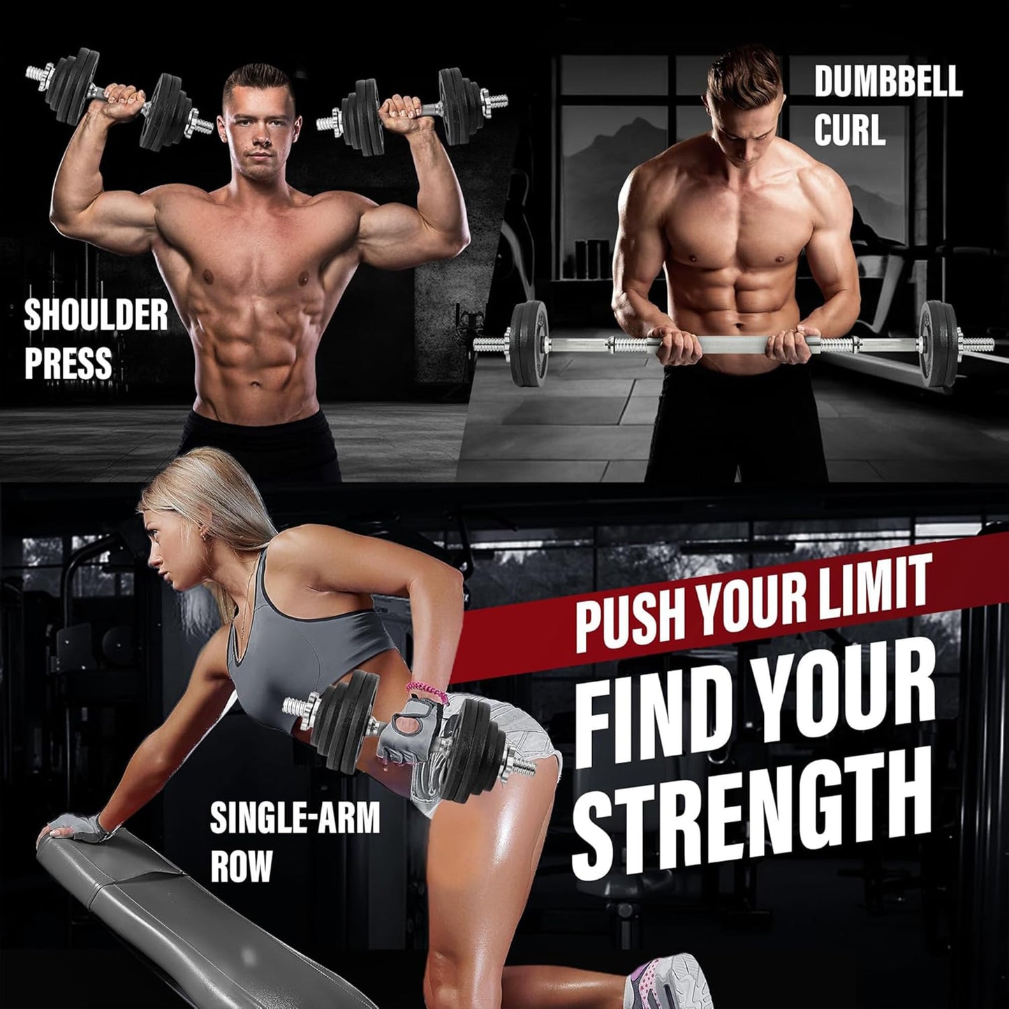 Yes4All Dumbbell Adjustable - 50lbs + Connector