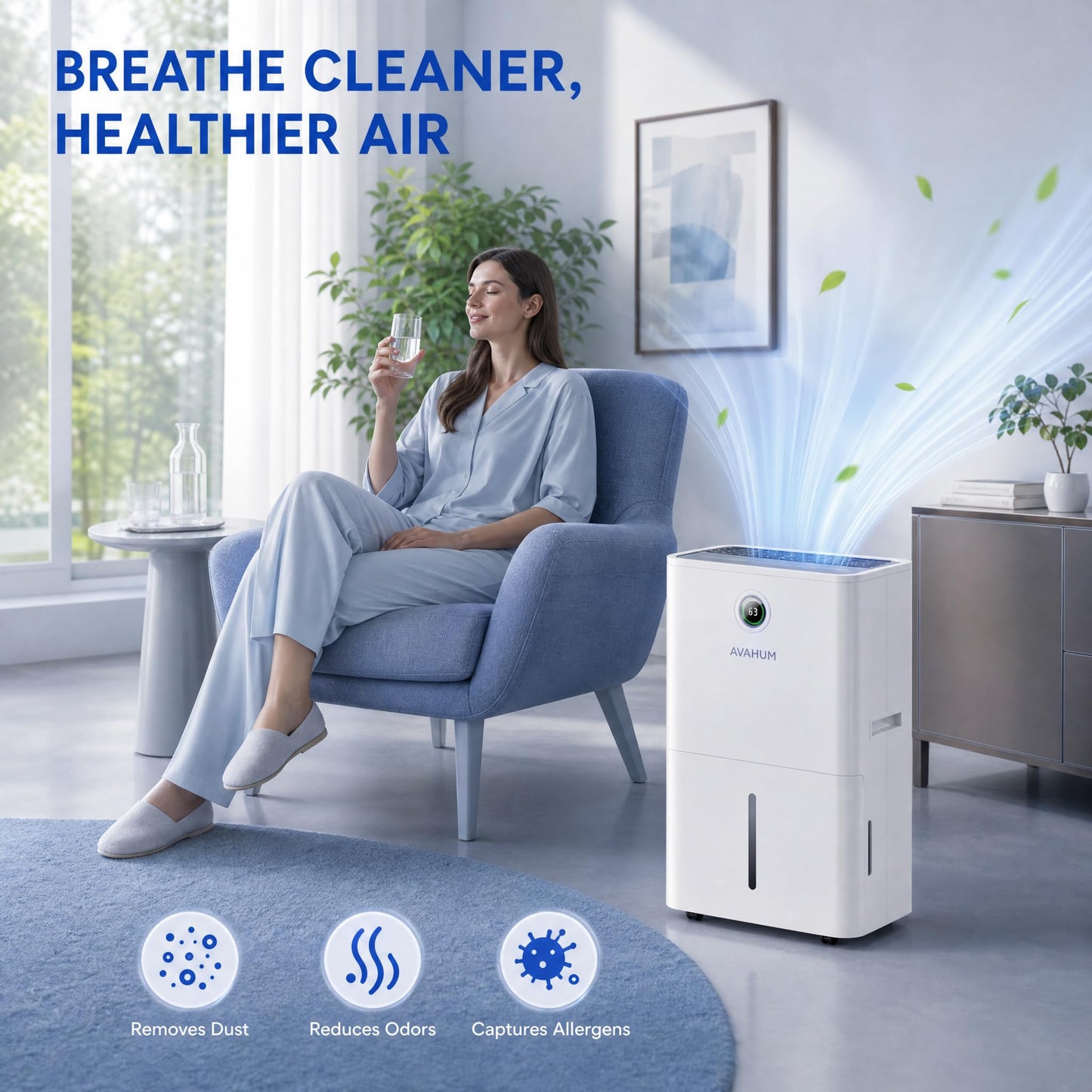 150 Pint Dehumidifier for Basement with Pump,Commercial Dehumidifier with Drain Hose for Home,Industrial and Large Rooms up to 7000 Sq.Ft Quiet, 2.1 Gal Tank, 3 Modes & 2 Fan Speeds