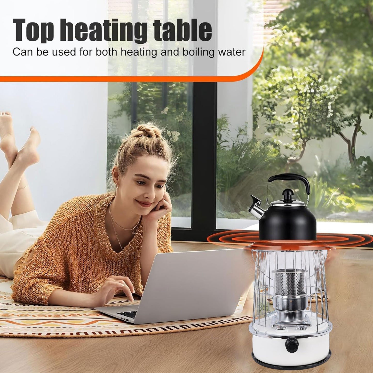 Vikye Indoor Kerosene Heater, 12000 BTU Non Electric Heater 6L Capacity with Tipping Protection,20H Runtime, for Indoor Outdoor Garage Camping