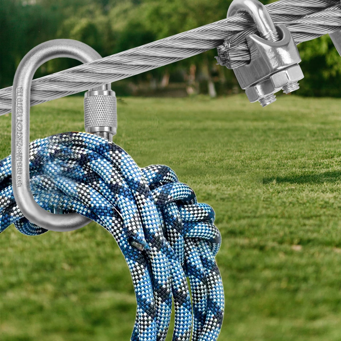 Mariocsa 1/2" Stainless Steel Cable 75FT, 7x19 Strands Wire Rope Cable with 23000 lbs Breaking Strength, Stainless Steel Wire Rope with M12 Clips Clamp and Thimbles for Boat Lift Cable, Winch Cable