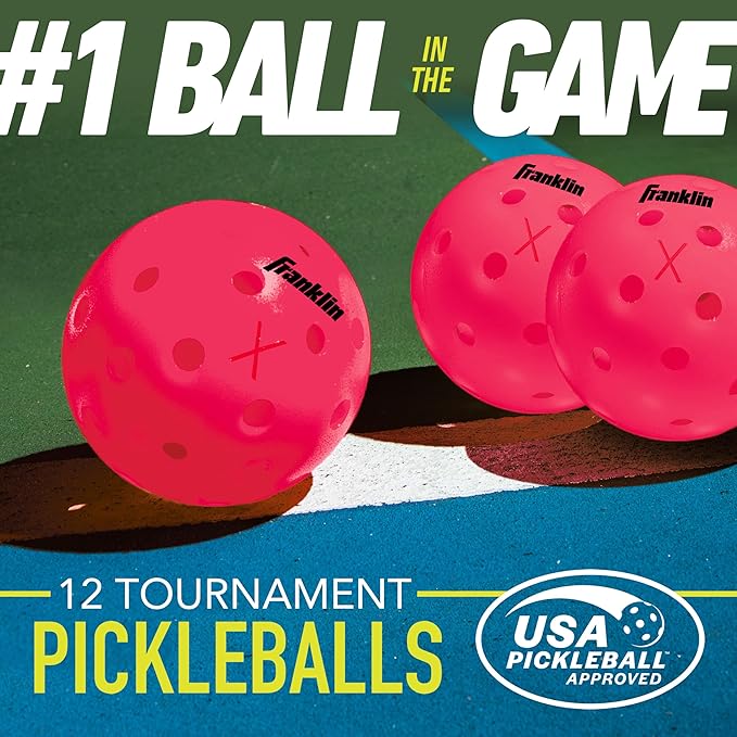 Franklin Sports X-40 Outdoor Pickleballs - Official Ball of USA Pickleball, APP Tour + US Open - Regulation Size