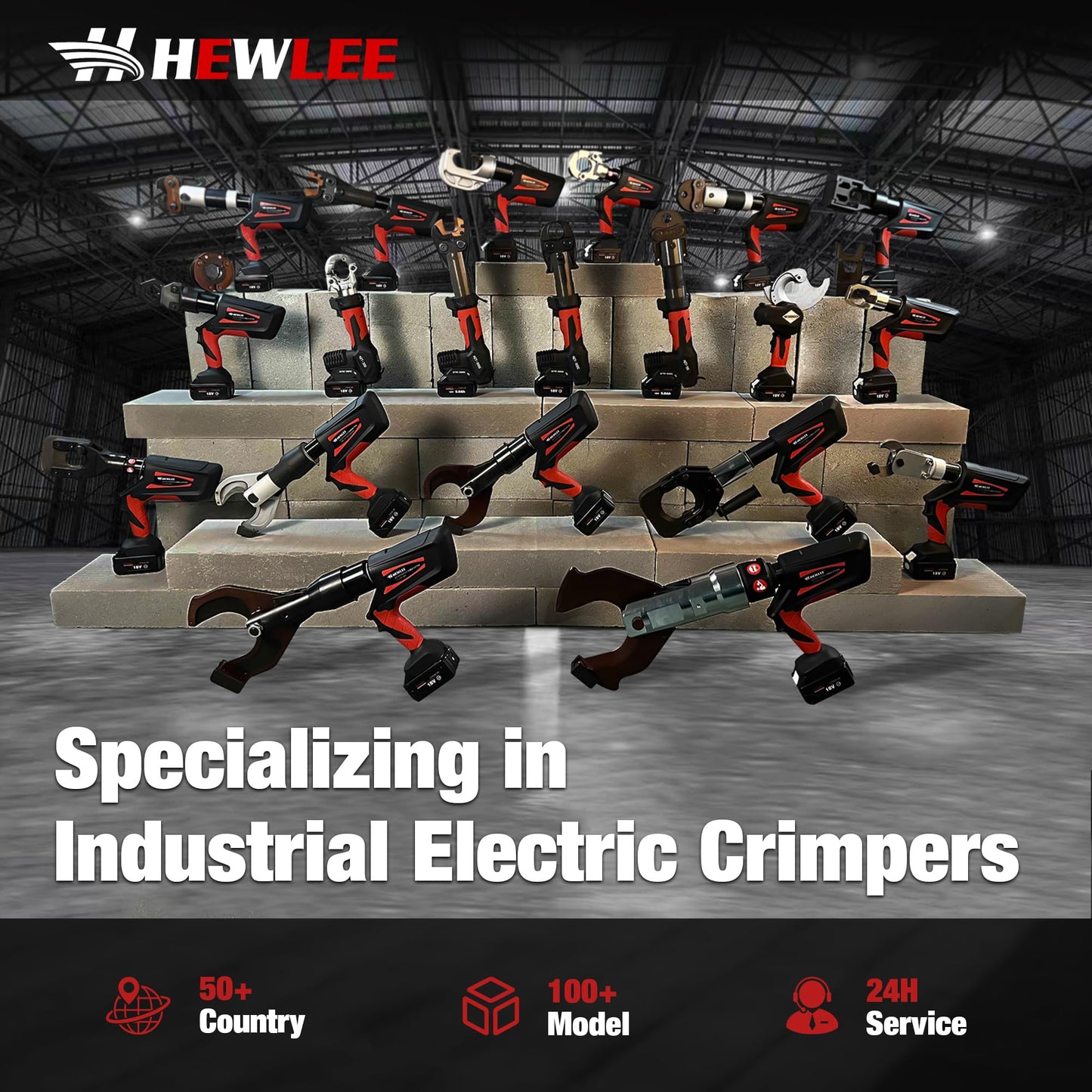 HHEWLEE Pro Press Copper Crimper Press Tool with 4 Jaws 1/2", 3/4", 1",1-1/4", Battery Powered Crimping Tool 42KN for US Standard Copper Pipe or Stainless Steel Tube, Suitable for Plumber(HZT-50B)