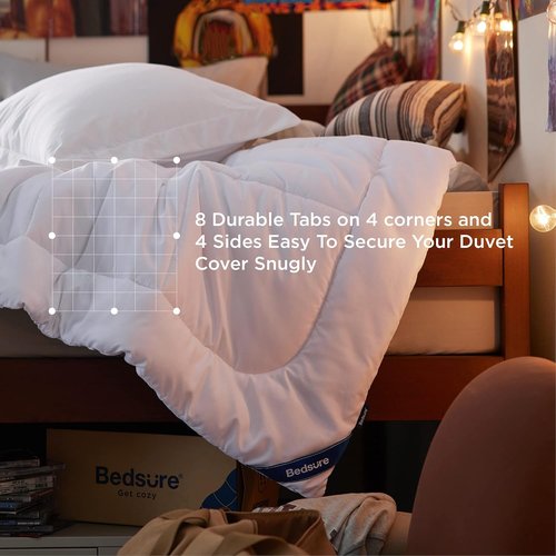 Bedsure Comforter Duvet Insert - All-Season Twin XL Quilted Bedding, GentleSoft Down Alternative, White 92 x 68 Inches