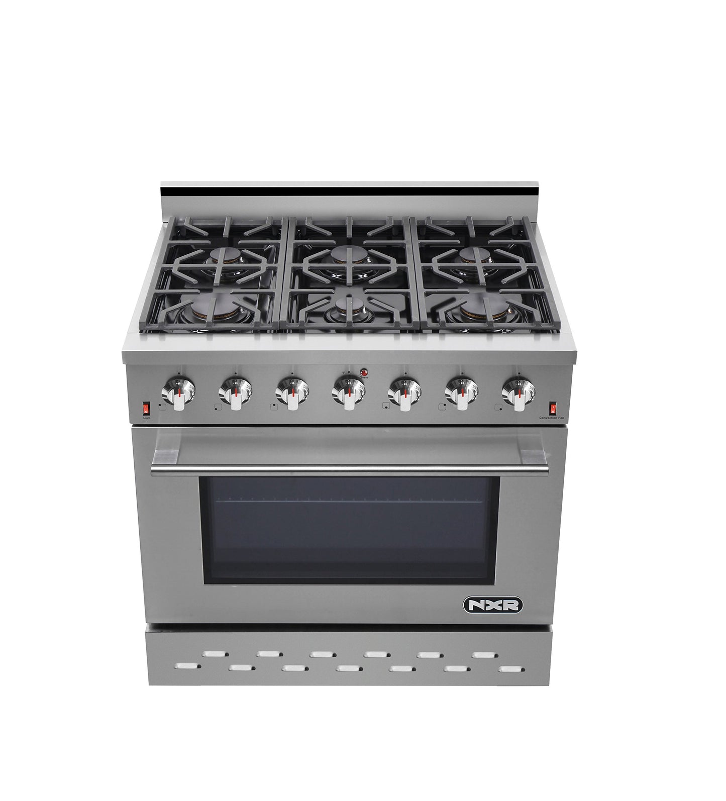 NXR SC3611 36" 5.5 cu.ft. Pro-Style Natural Gas Range with Convection Oven, Stainless Steel