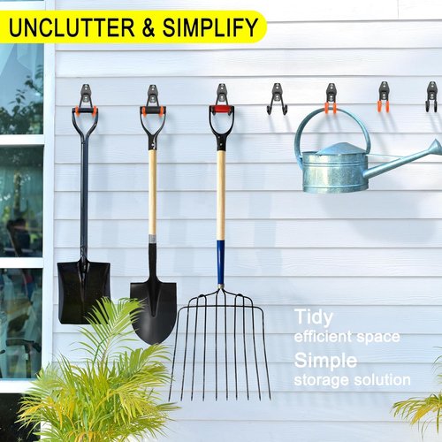 Heavy Duty Garage Hooks by [Brand Name] - 8 Pack Wall Mount Tool Hangers for Ladders, Ropes & More