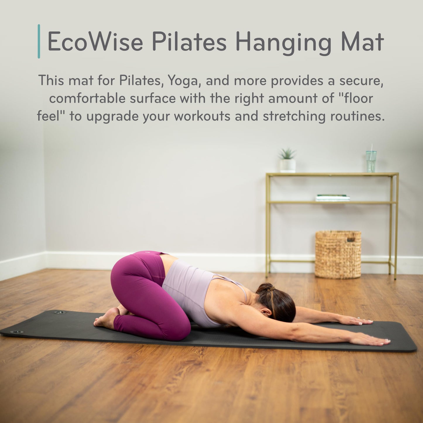 Balanced Body EcoWise Pilates Mat, Yoga and Pilates Equipment for Floor Exercise, Yoga Mat for Home Gym or Studio Use, Black