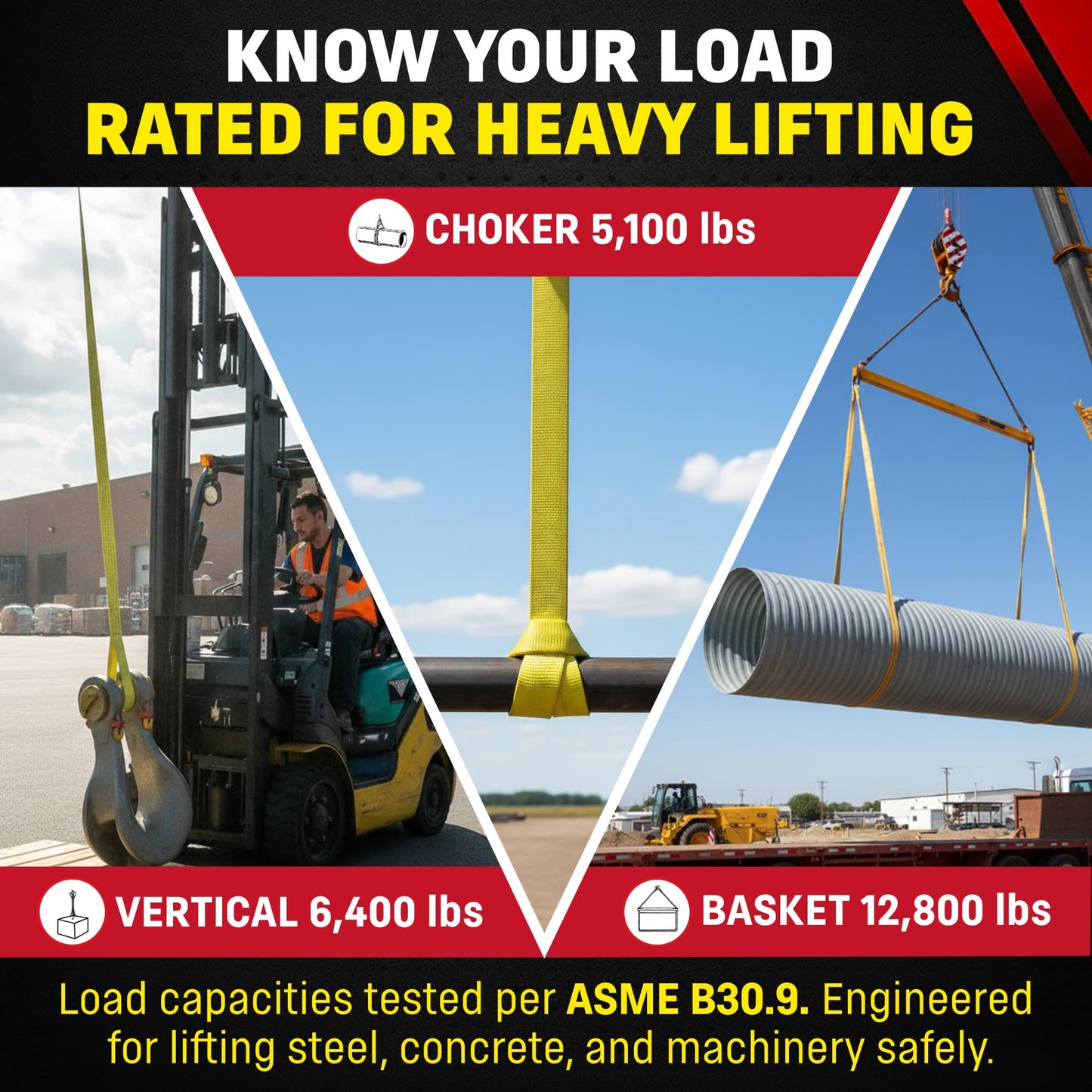 DD Sling (USA Made). 2" wide X (4' to 20' lengths) in Listing! 2 Ply Twisted Eye, Nylon Lifting Slings, Eye & Eye, Heavy Duty (900 webbing), 6,400 lbs Vertical, 5,100 Choker, 12,800 Basket Load Capacity (2inX6ft)