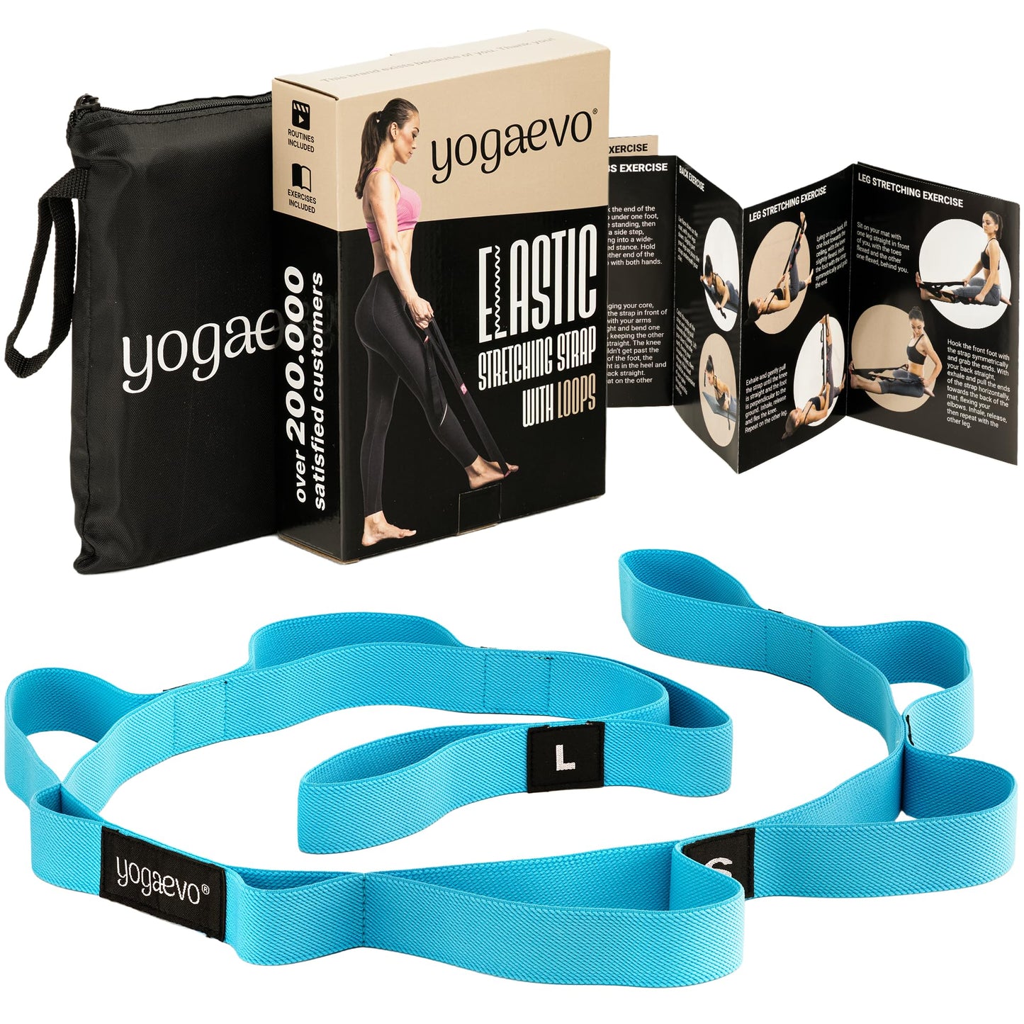 Stretch Out Strap | Hamstring Stretcher | Workout Straps | Stretching Equipment | Yoga Bands for Physical Therapy Strap | Yoga Accessories for Stretching Straps | Hip Stretcher | Exercise belt | Blue