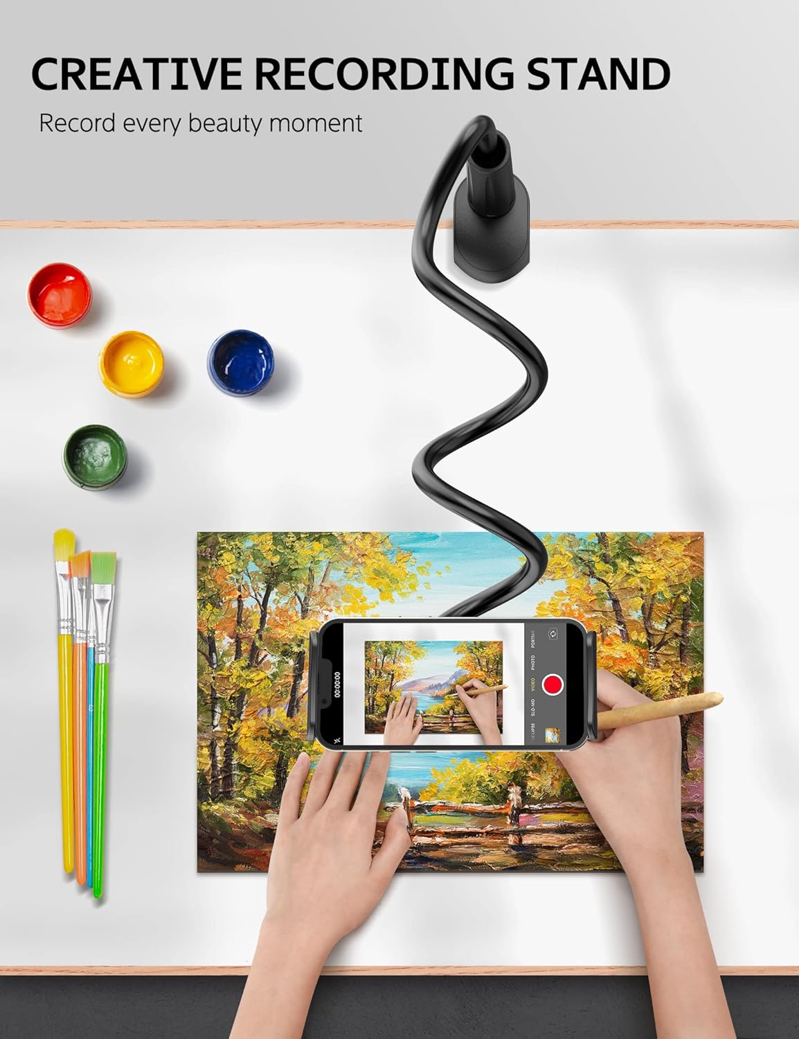 SHAWE 360 4.0~10.5" Gooseneck Tablet Holder Phone Stand, Flexible Tablet Mount for Bed, Adjustable Lazy Arm Holder