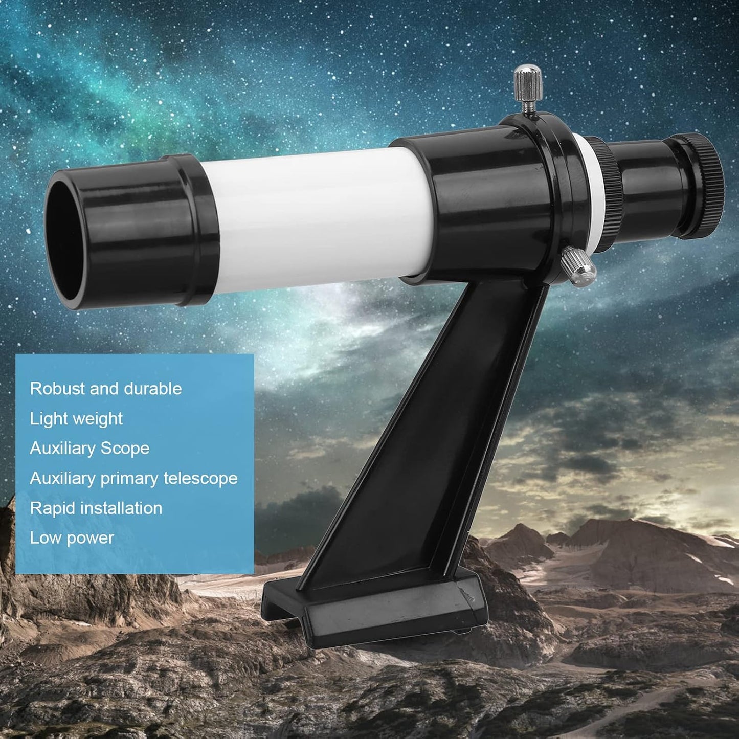 ASHATA 5x24 Finder Scope Mounting Bracket with Two Holes, Cross Hair Reticle Viewfinder, Adjustable Focusing Wheel