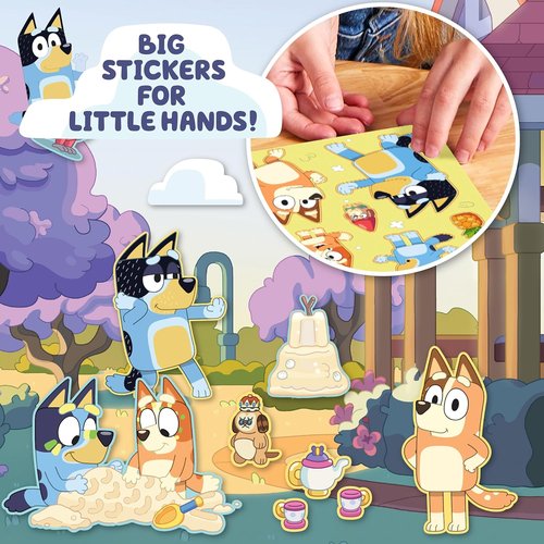 Bluey Jumbo Sticker Pad - 165+ Repositionable Stickers & 5 Play Scenes | Fun for Kids Ages 3+
