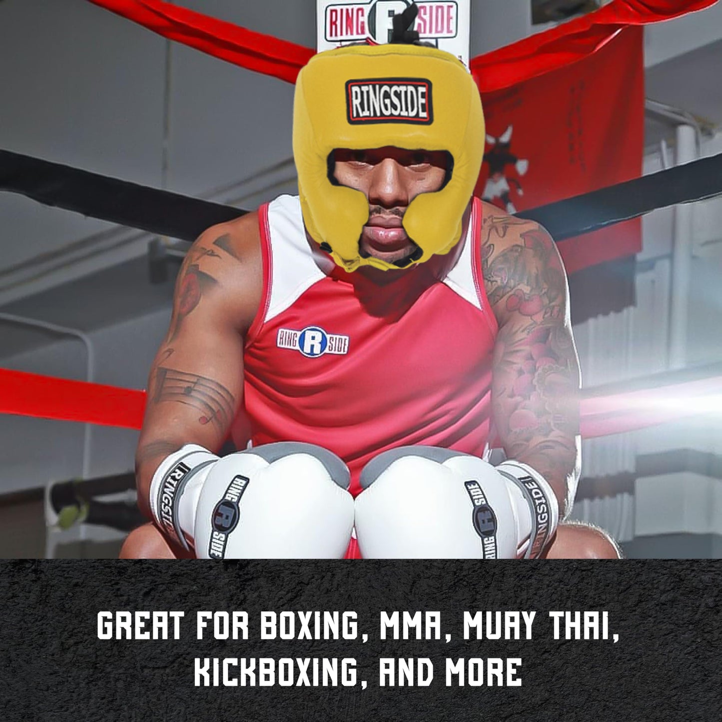 Ringside Competition Boxing Headgear, USA Boxing-Approved Leather Headgear with Cheek Protection, Great for MMA, Muay Thai, Kickboxing, and Training, Ideal for Men and Women, Black, XL