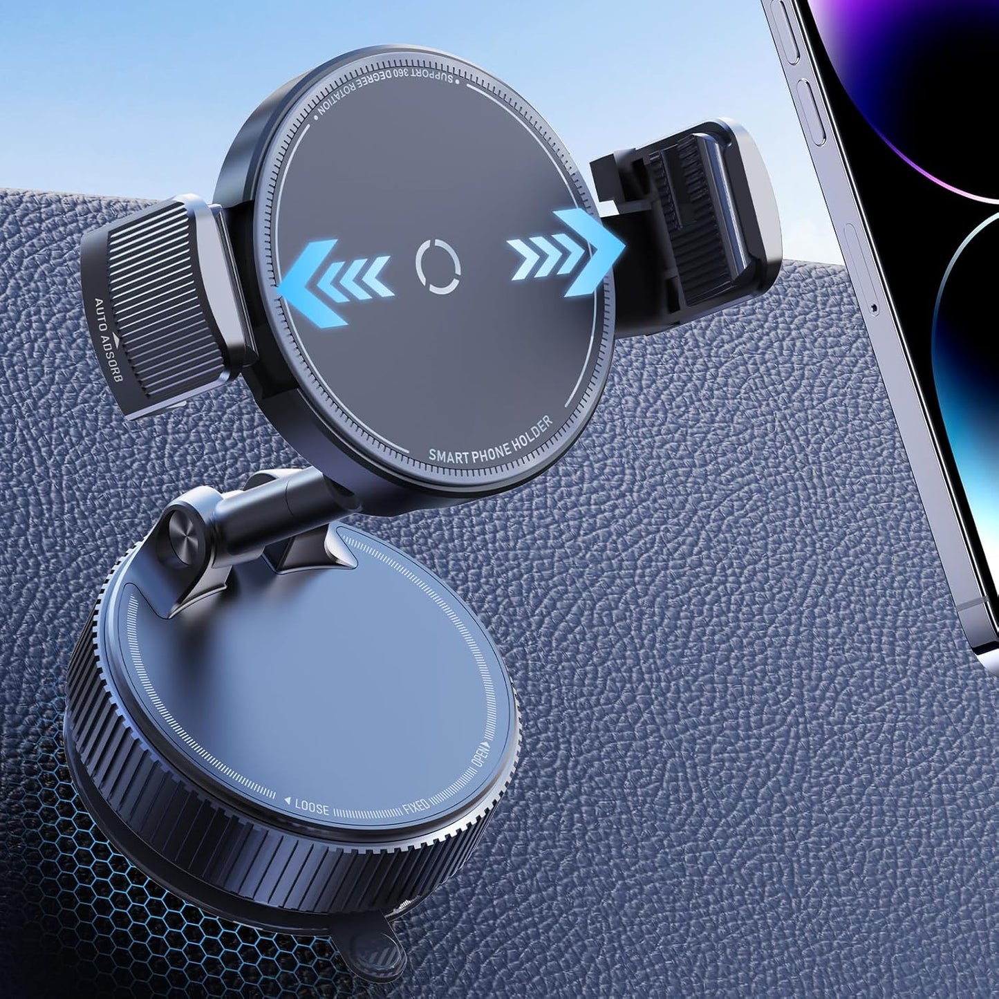 Autaabb 360 Nano Gel Suction Cup Phone Mount - Ultra-Strong Universal Car Dashboard Cell Phone Holder, Hands-Free