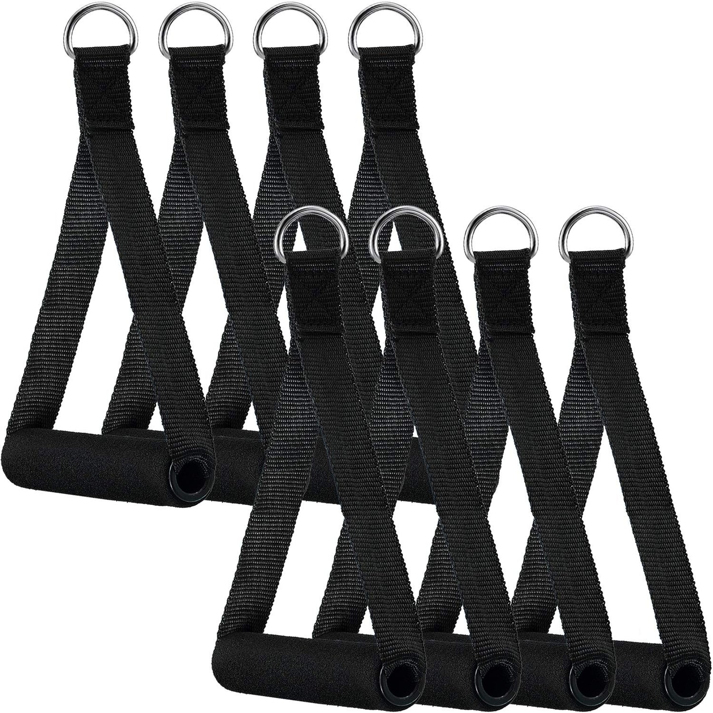 Sumind 8 Pcs Gym Exercise Handles Replacement Cable Machine Attachments for Home Gym Equipment Pulley System Resistance Bands, Strength Trainer, Heavy Duty Workout Handles
