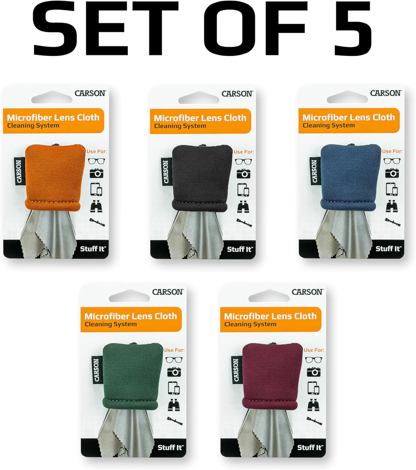 Carson Stuff-It Microfiber Lens Cloth Cleaning System