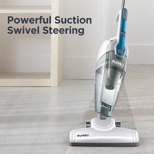 Eureka Corded Stick Vacuum Cleaner - Powerful Suction for Pet Hair | Lightweight 3-in-1 Handheld, Aqua Blue