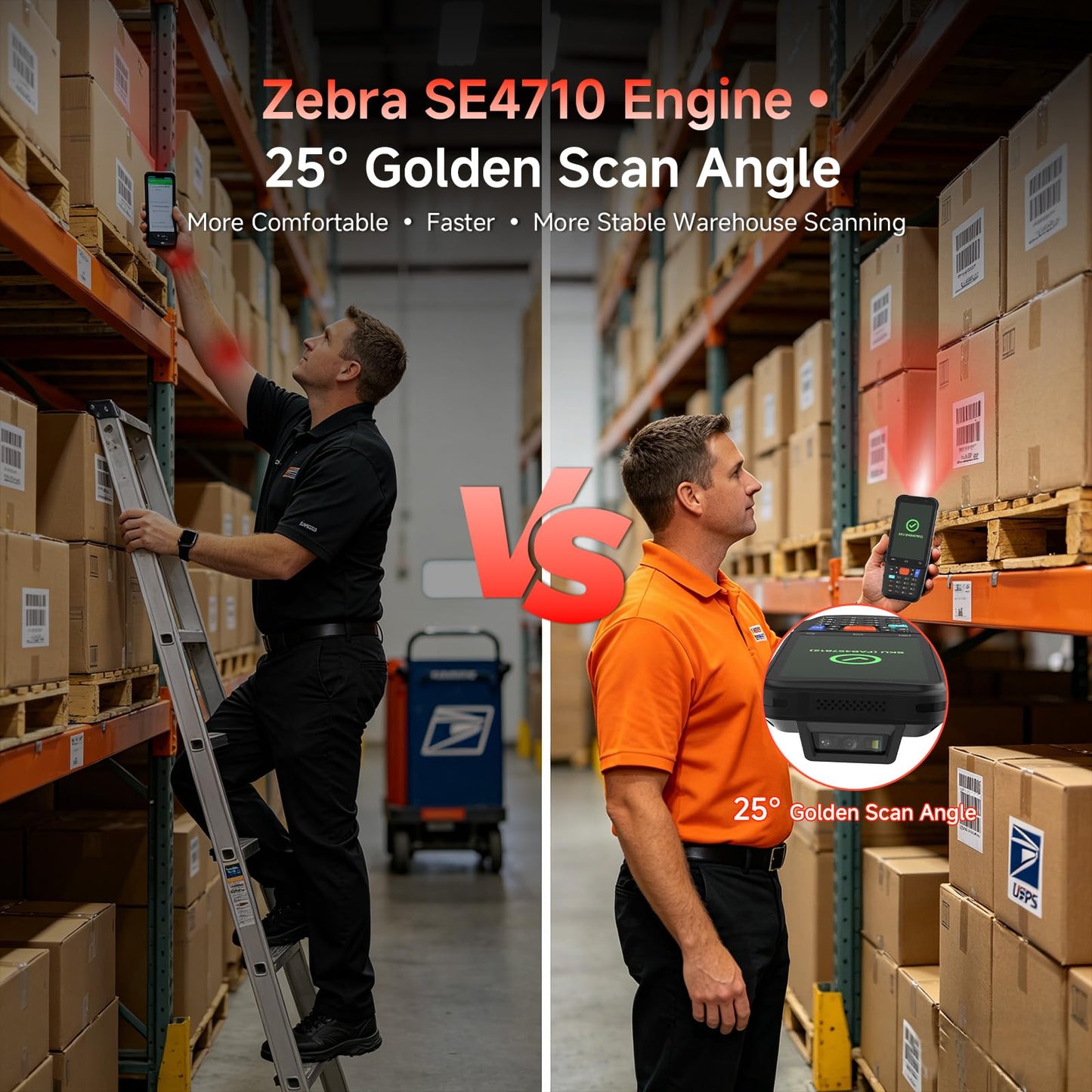 Arrvel Android Barcode Scanner F1, Android 15 Handheld PDA w/Zebra SE4710 Engine, 4 inch Touchscreen Industrial Mobile Computer, IP67 Data Terminal Inventory Scanner for Warehouse Retail Logistics