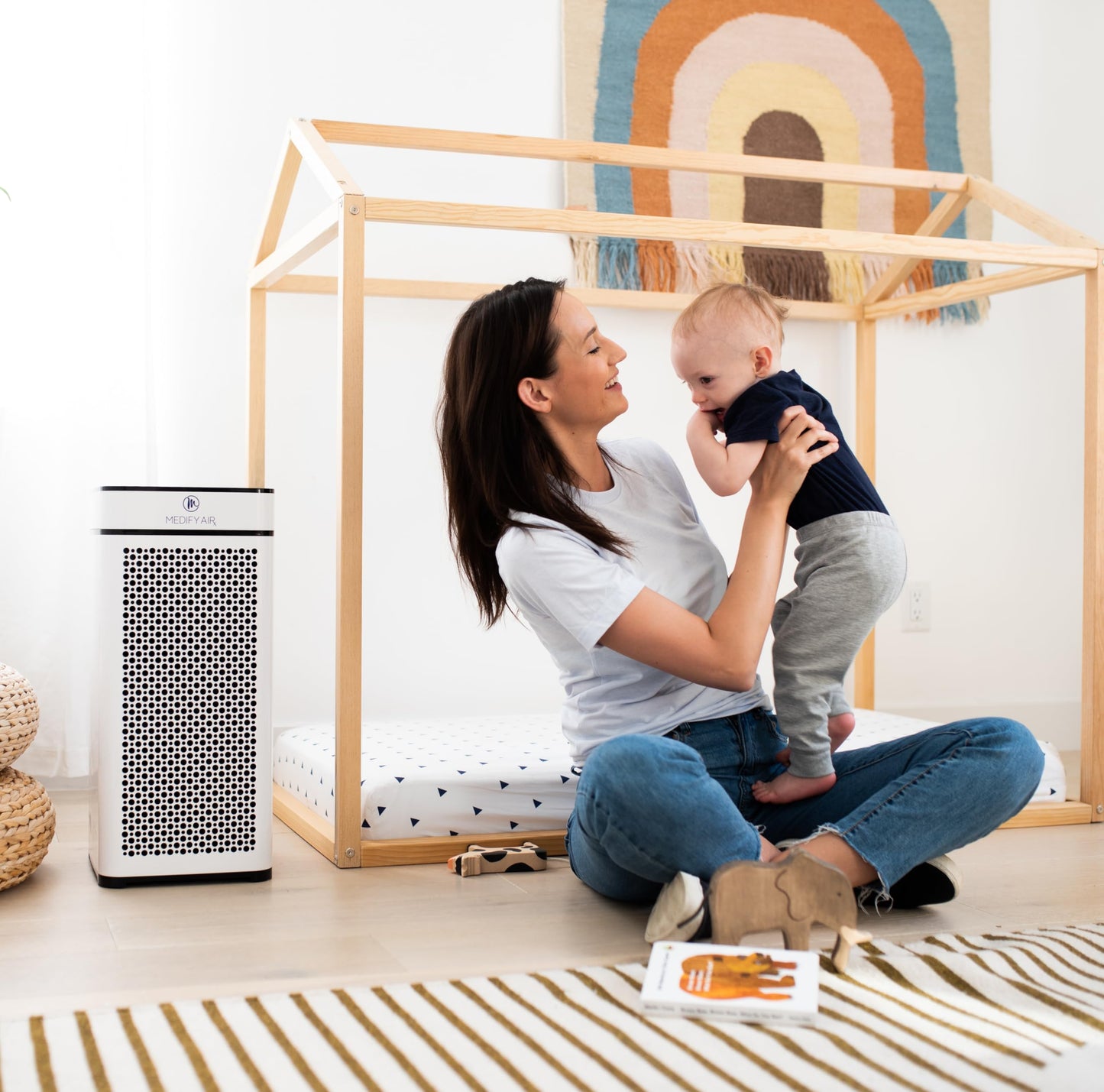 Medify MA-40 Air Purifier with True HEPA H13 Filter | 1,793 ft² Coverage in 1hr for Smoke, Wildfires, Odors, Pollen, Pets | Quiet 99.9% Removal to 0.1 Microns | White, 1-Pack