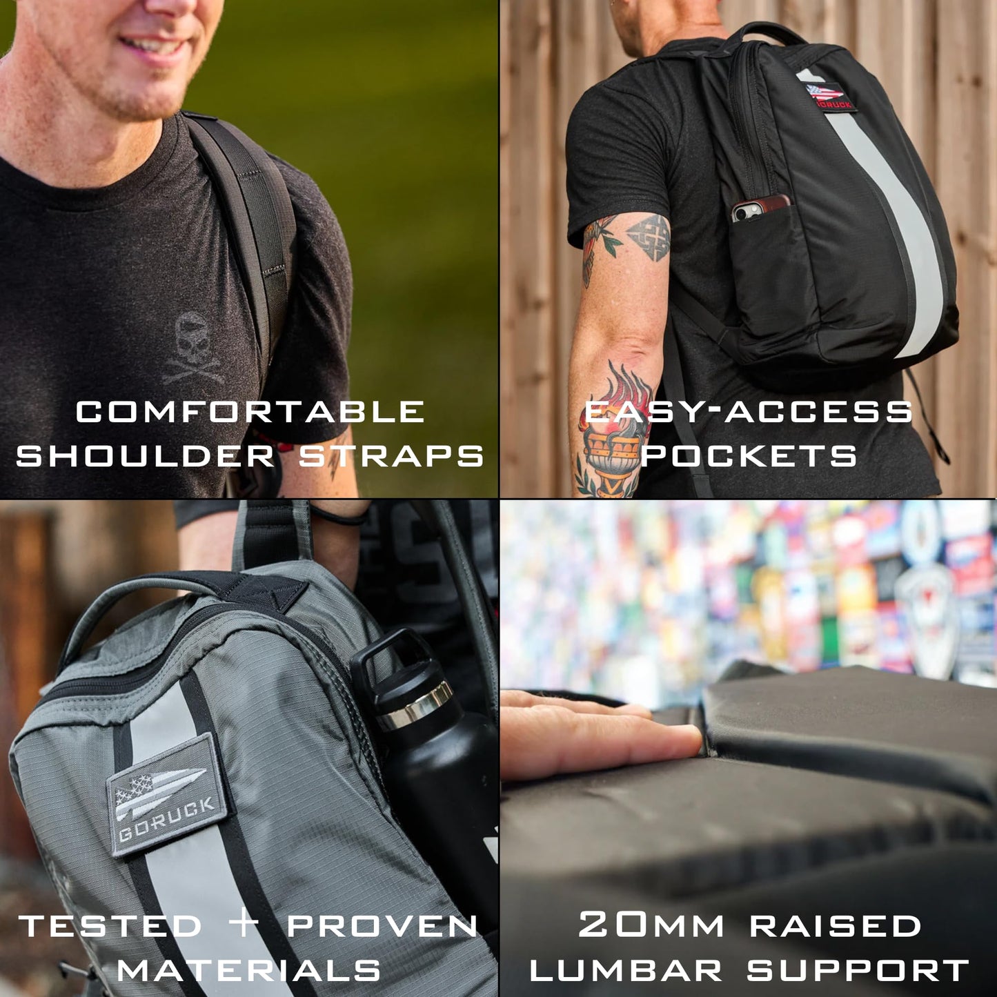 GORUCK Basic Rucker 17L Tactical Backpack – Durable Rucksack & MOLLE Daypack – Military Backpack for Men & Women - for Outdoor, Hiking, Training & Travel – Black