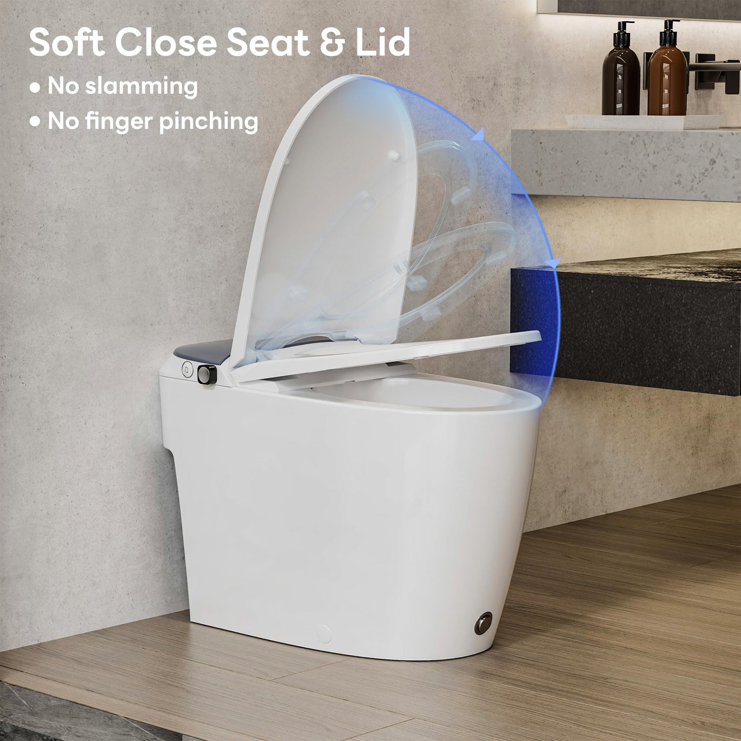 CASTA DIVA CD-W10V Non-electric Elongated Smart Toilet with Bidet, Map Flush 1000 Grams,ADA Comfort Height,Built-in Air Pressure-Assisted System for Power Flush,Soft Open and Close, 1.0GPF