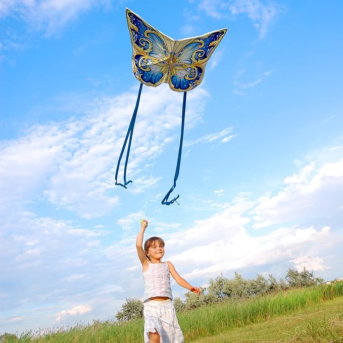 Xida Butterfly Kite for Kids & Adults, Easy to Fly, Ages 4-8, Large Kite with 300ft Handle, Perfect for Beach Trips