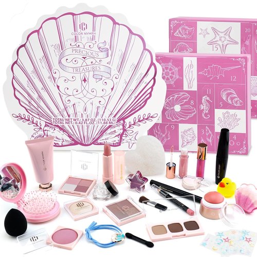 Color Nymph Makeup Kit - 24-Piece Birthday Gift Set for Teen Girls | Fun & Colorful Pink Palette